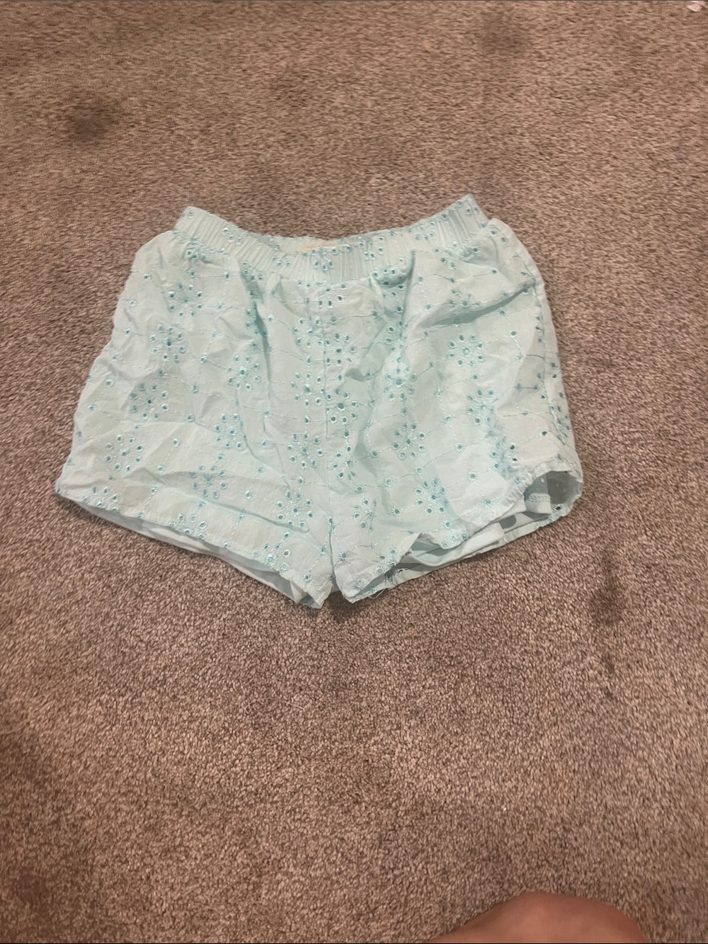 btween Pale Blue Eyelet Cotton Shorts